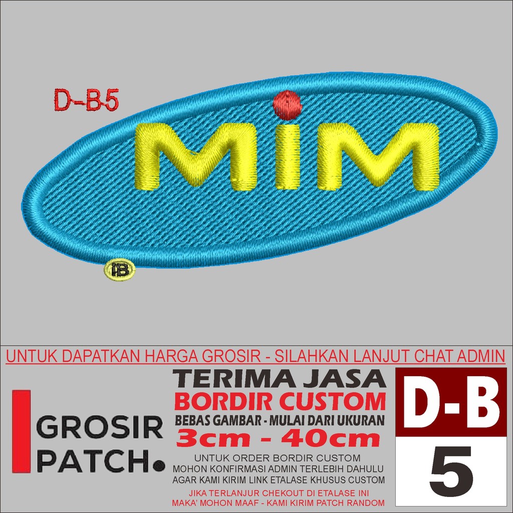 MB EMBROIDERED PATCH D-B5 โลโก้อุปกรณ์เสริม MIM/EMBROIDERY