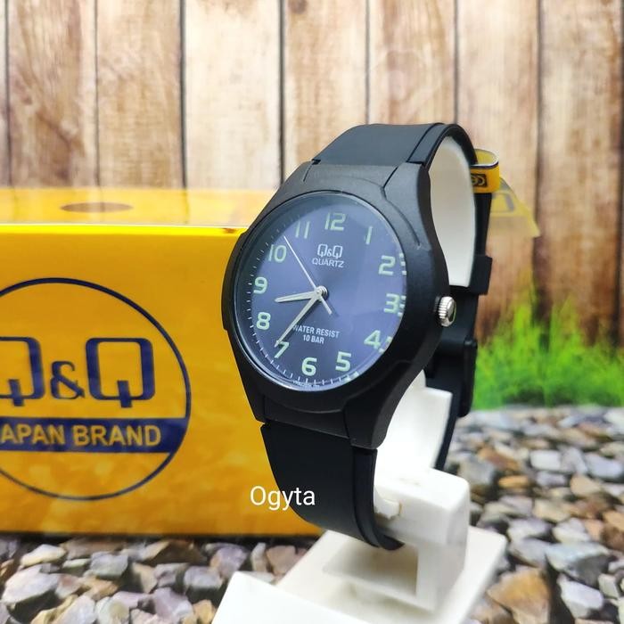 รับประกัน Q&Q QNQ QQ BLACK RUBBER ANALOG WATCH VR92J006Y ORIGINAL CODE 1344