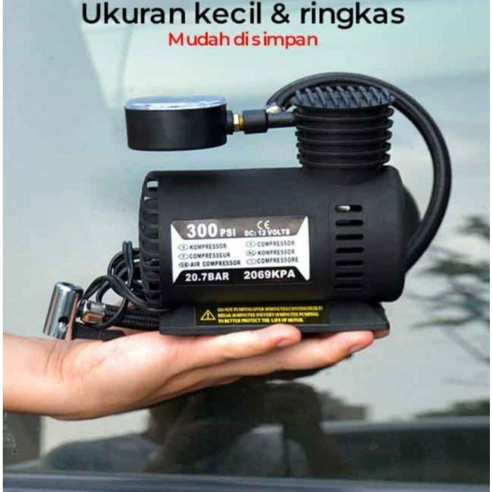 MINI COMPRESSOR รถปั๊มลมยางรถจักรยานยนต์ AIR COMPRESSOR ไฟ DC รถจักรยานไฟฟ้าปั๊มลม