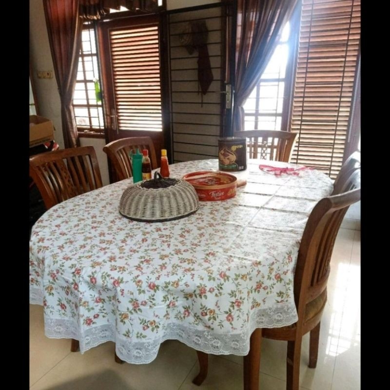 OVAL/LONJONG DINING TABLE CLOTH 6-8 CHAIRS WATERPROOF IMPORTED PREMIUM