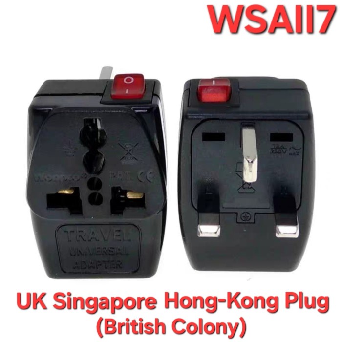 ใหม่ล่าสุด WONPRO WSAII7 OUTPUT 2-PORT UK PLUG พร้อมสวิตช์สําหรับ SG, HK, UK, MY 10A