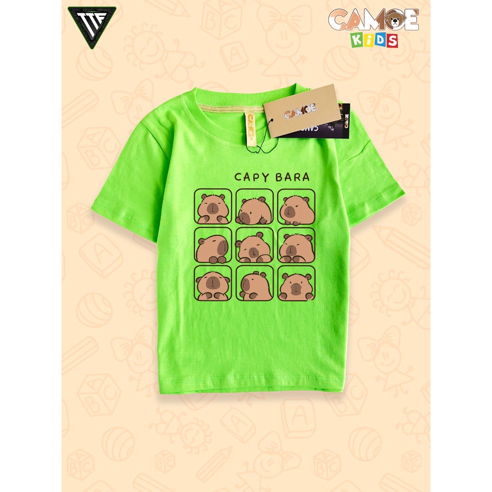 KIDS เสื้อยืด Capybara Emoji Expression Cute Funny Capy Bara