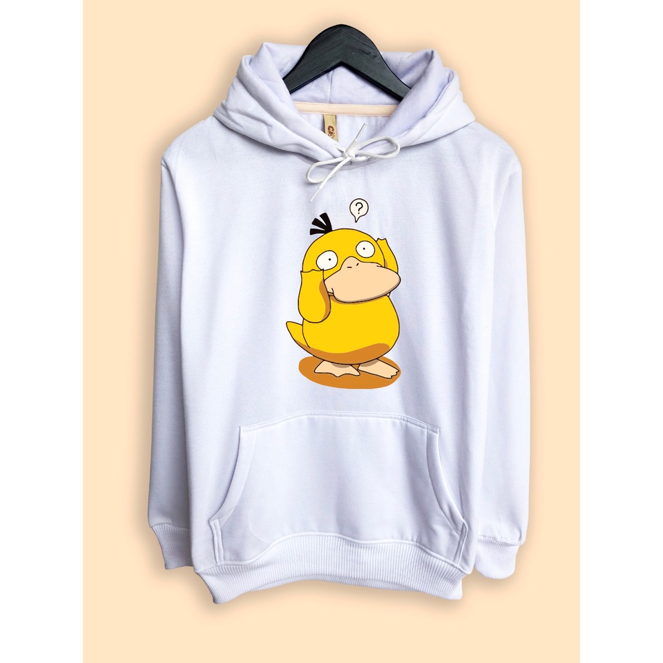 Pokemon Psyduck ตลกตลกสับสนเสื้อกันหนาวมีฮู้ด