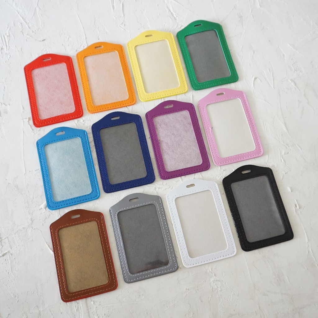 ID Card Case Leather ID Card Holder ID Case ID Card Name Tag Leather Lanyard