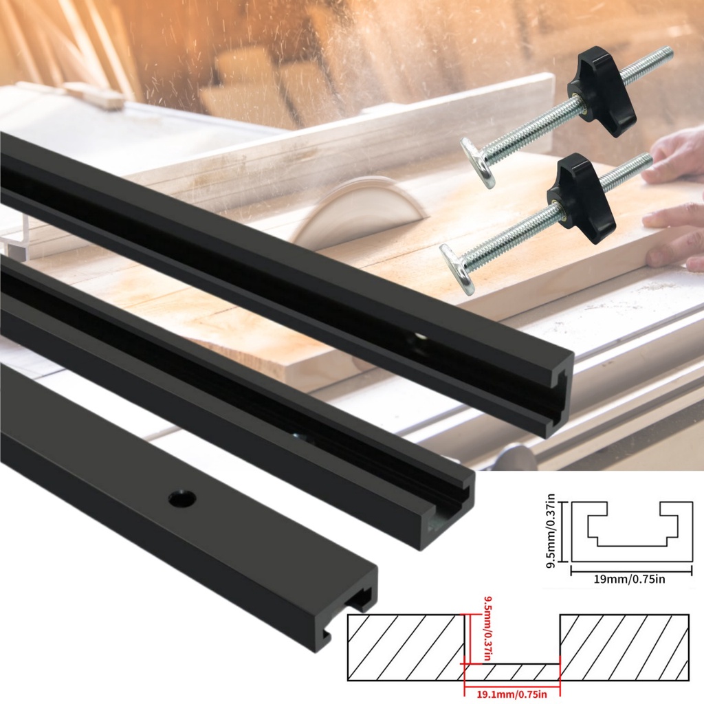 T Track งานไม้ T-slot สไลด์ Track Miter อลูมิเนียม T-Track,19x9.5 มม.T-slot Miter Track Jig T สกรูสล