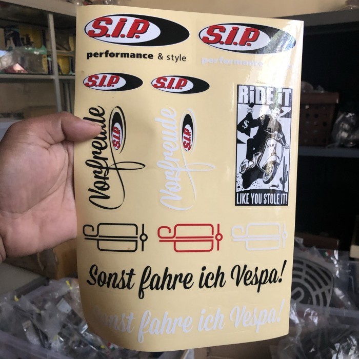 ใหม่ Original Sip Scooter Shop Sticker One Set