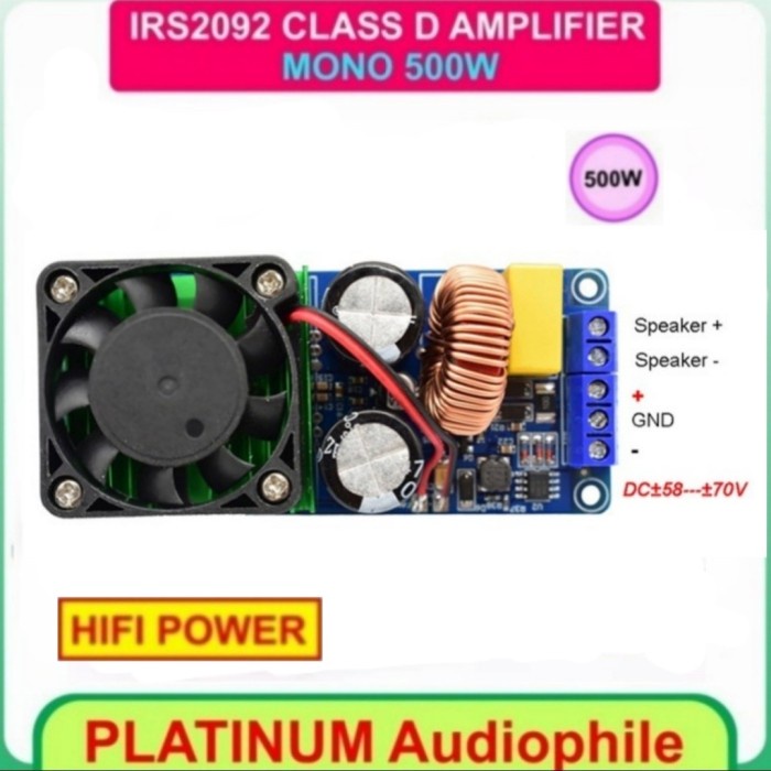 Irs2092 เครื่องขยายเสียง Class D 500W Mono Irs2092S 500W Class D Amplifier
