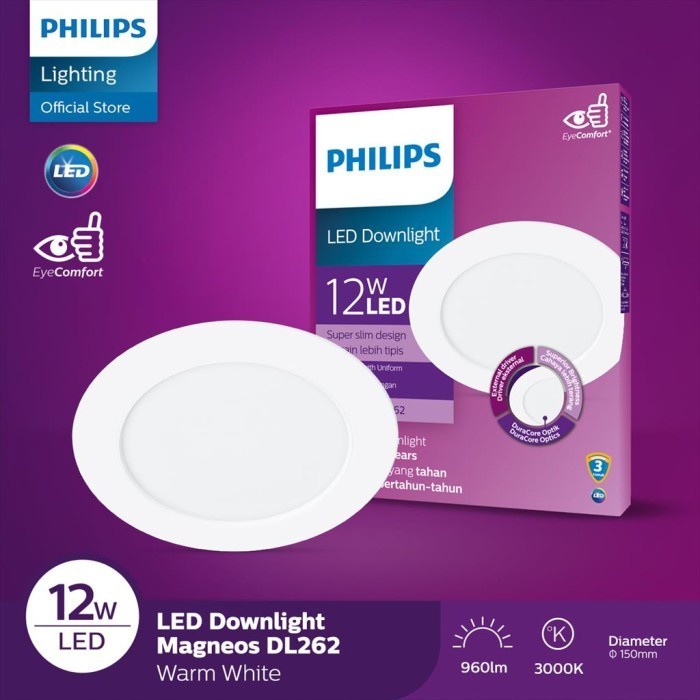 LED PANEL SLIM MAGNEOS DL262 12W 12 WATT 6" INCH PHILIPS DOWNLIGHT
