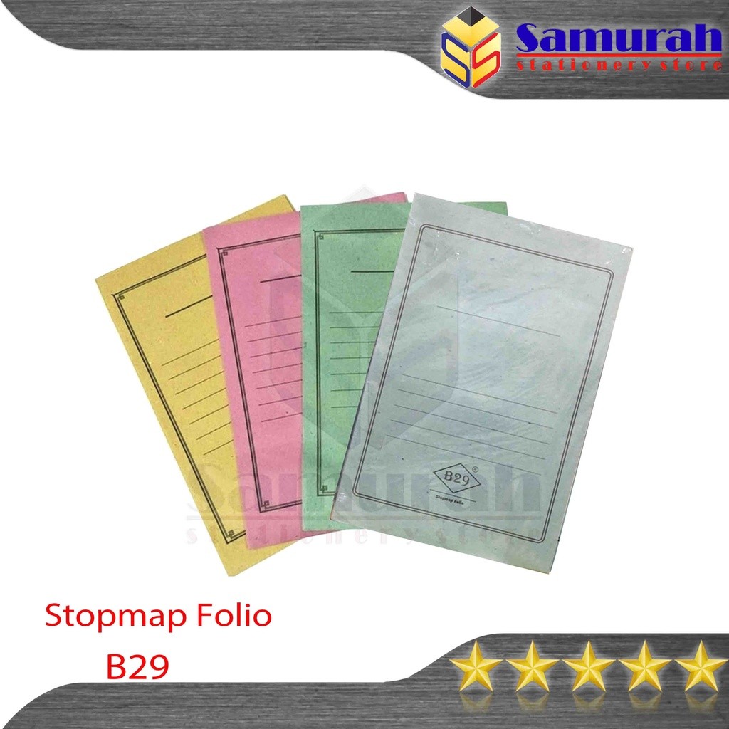 MERAH กระดาษแผนที่หยุด B29 Folio Size / แฟ้มเอกสาร StopMap F4 24 x 35 ซม. สีชมพู - น้ําเงิน -