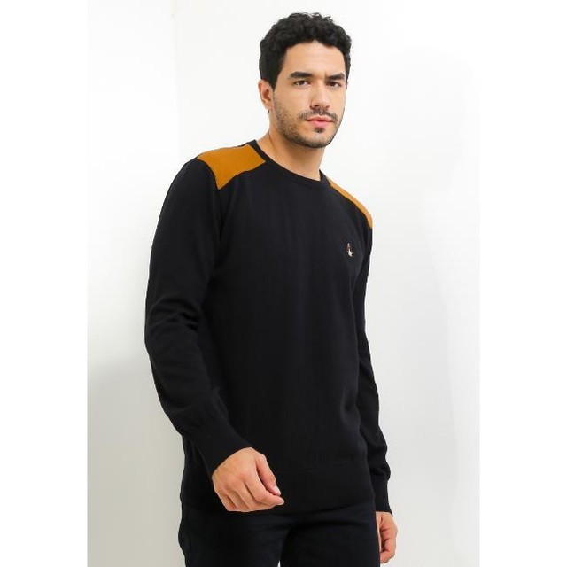 เสื้อสเวตเตอร์ผู้ชาย Hush Puppies Dexter สีดํา