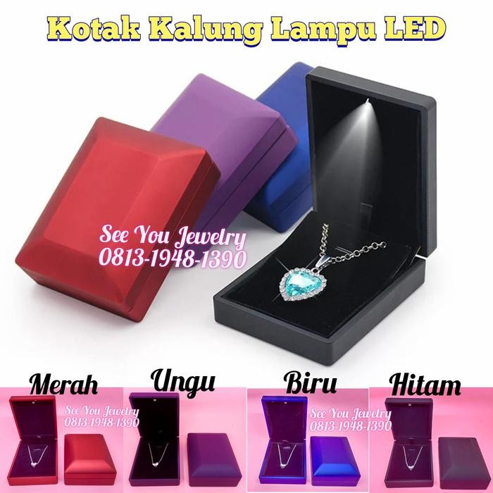 Ema.gemang กล่องสร้อยคอ / กล่องสร้อยคอ / ที่ใส่เครื่องประดับสร้อยคอไฟ LED หรูหรา