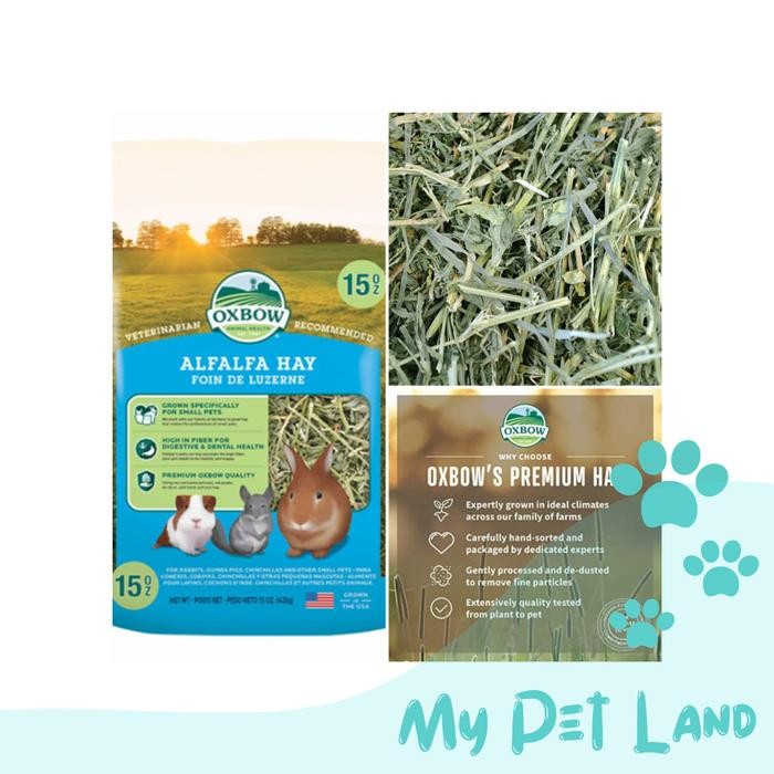 Snouty- หญ้าอัลฟัลฟ่า Oxbow หญ้าแห้ง กระต่าย หนูแฮมสเตอร์ หนูตะเภา 15oz 425g