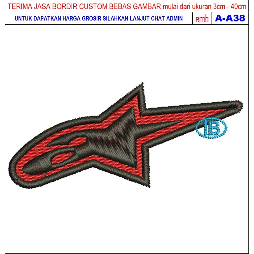 HD-8 ALPINE STAR ICON A BINTANG PATCH EMBROIDERY โลโก้ MOTORCYCLE/RACING