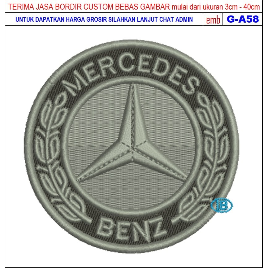 HD-122 PATCH EMBROIDERY MERCEDES BENZ PADI ROUND MOTORCYCLES/RACING/CLUB