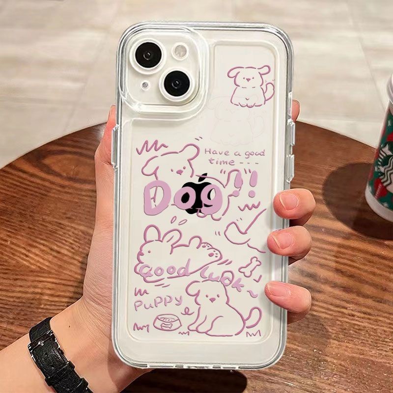 ลูกสุนัขสีชมพูใสสําหรับ Iphone 17 Pro 17 Air 17 Pro Max 16E 15 Pro Max 11 13 Pro Max X Xs Max Xr 7+ 