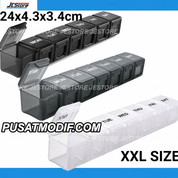 STRONG MEDICINE BOX (XXL) 7 DAYS PILL BOX DAILY VITAMIN PLACE