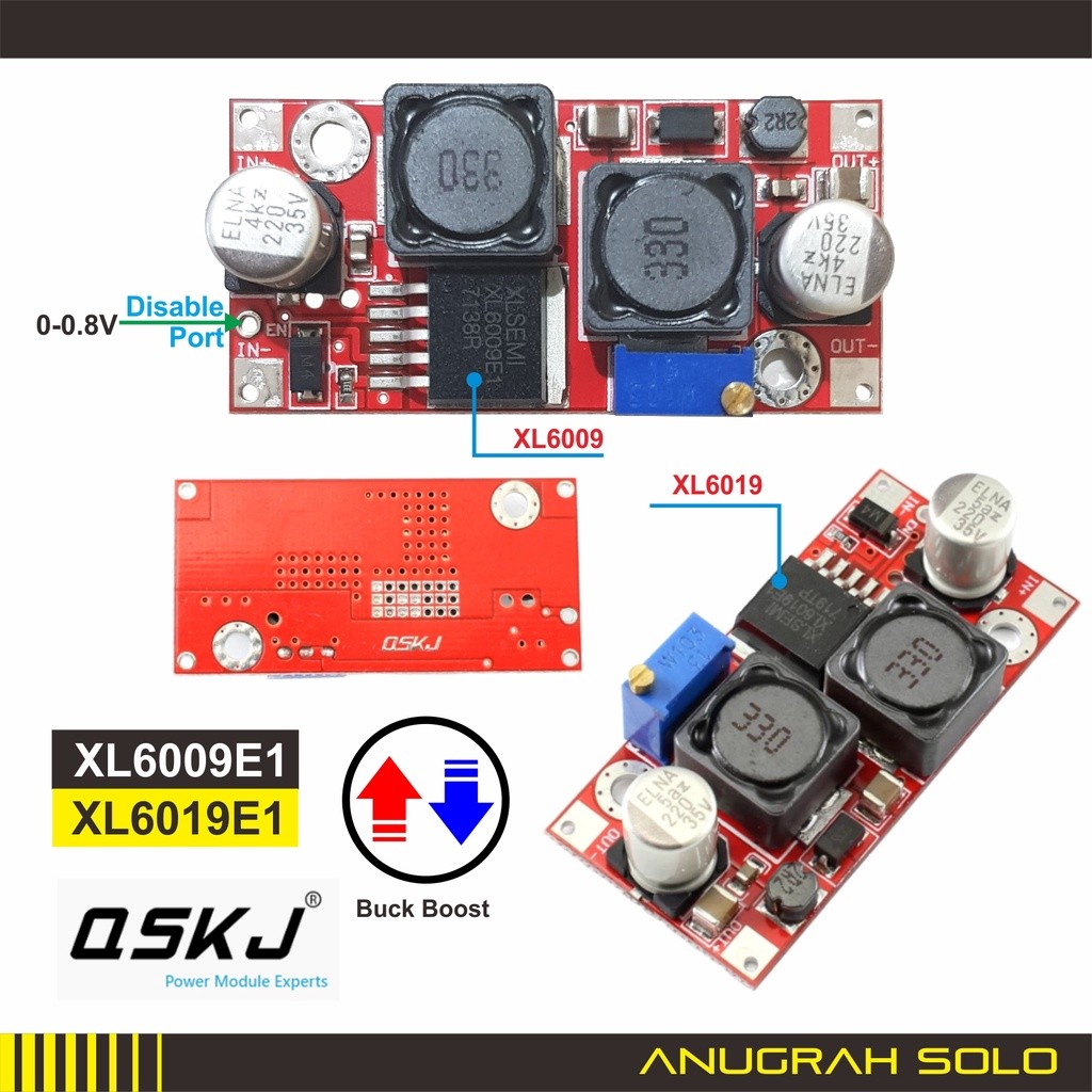 MERAH BUCK BOOST DC PCB RED STABILIZER DC XL6009 XL6019 QSKJ [พรีเมี่ยม]