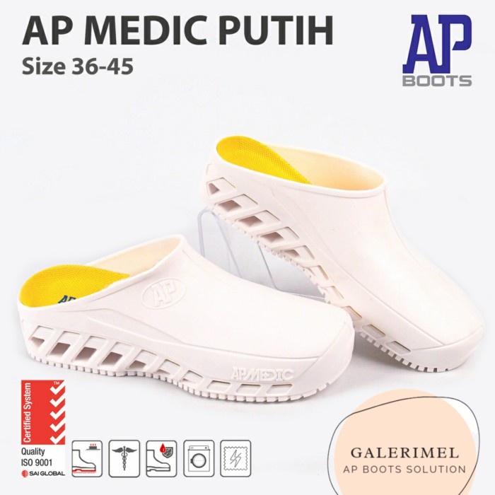 CRP - AP MEDIC WHITE BOOTS - MEDICAL PPE SHOES - NURSE SHOES/SANDALS