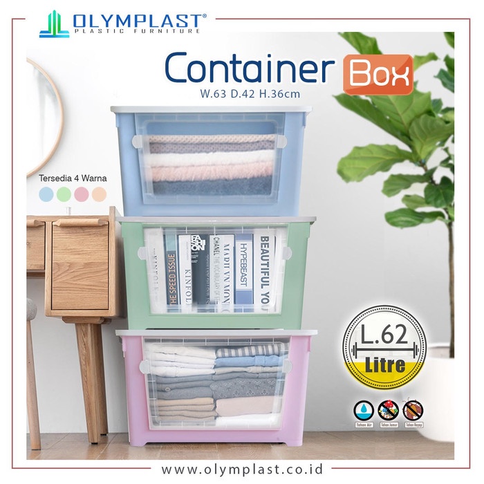[dellacell] - Olymplast OBC Box Container กล่องเก็บของพลาสติก 62 ลิตร