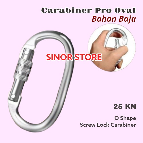 Eiger Aoki - Carabiner Pro En362 25 Kn สกรูเหล็กสายรัดนิรภัย Lanyard ปีนเขา