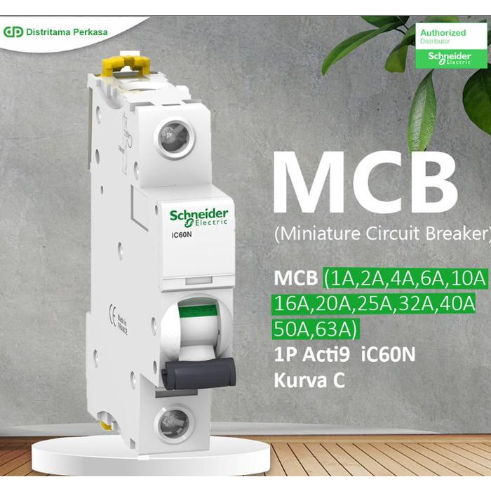 Schneider MCB Acti9 iC60N 1P 32A 10kA Curve C - A9F74132