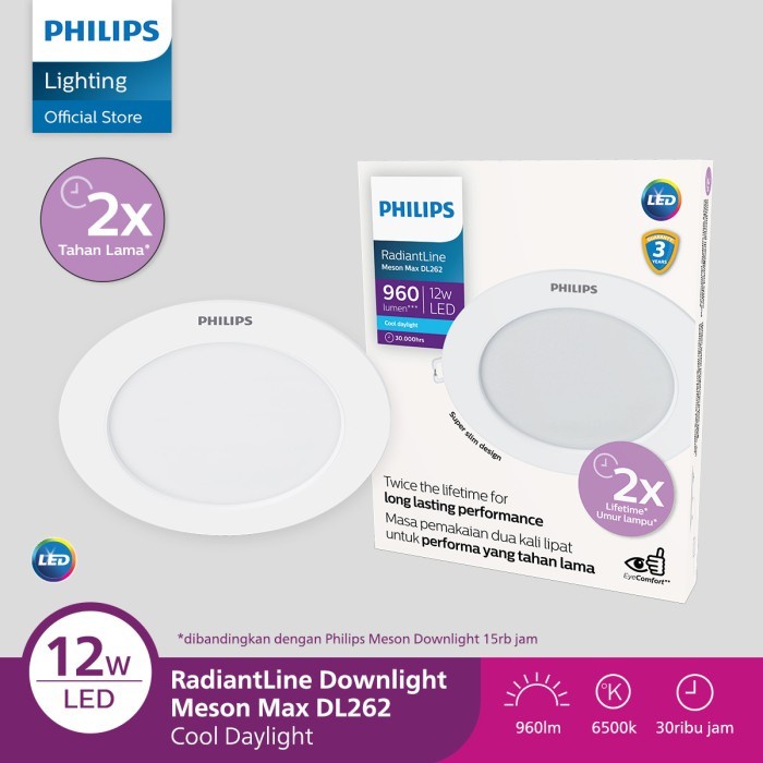Philips RadiantLine ดาวน์ไลท์ Meson Max DL262 12W D150 65K สีขาว