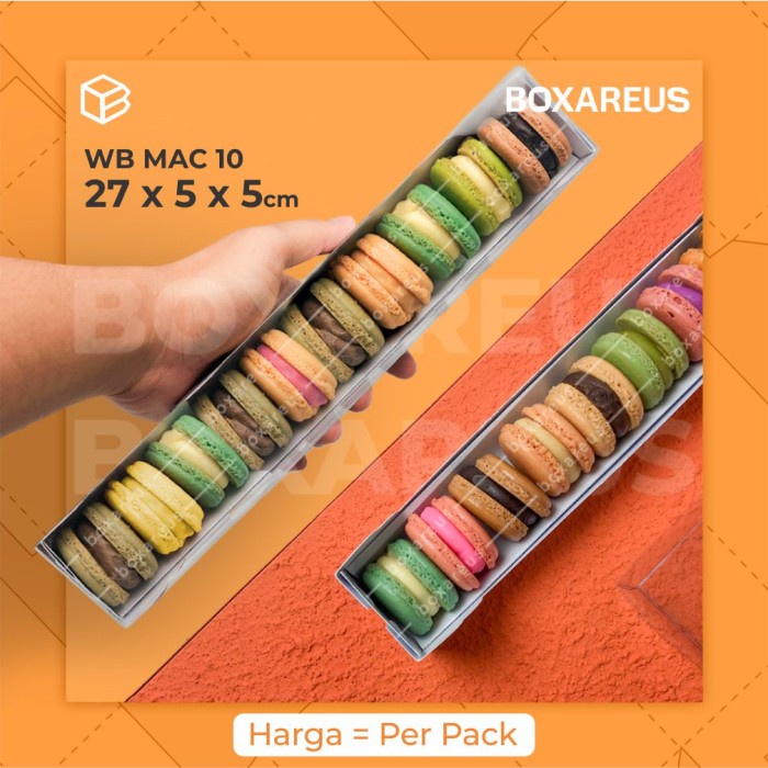 ADT- Macaron Box / บรรจุภัณฑ์ Macaroon / กล่องเค้กแห้ง WB MAC10