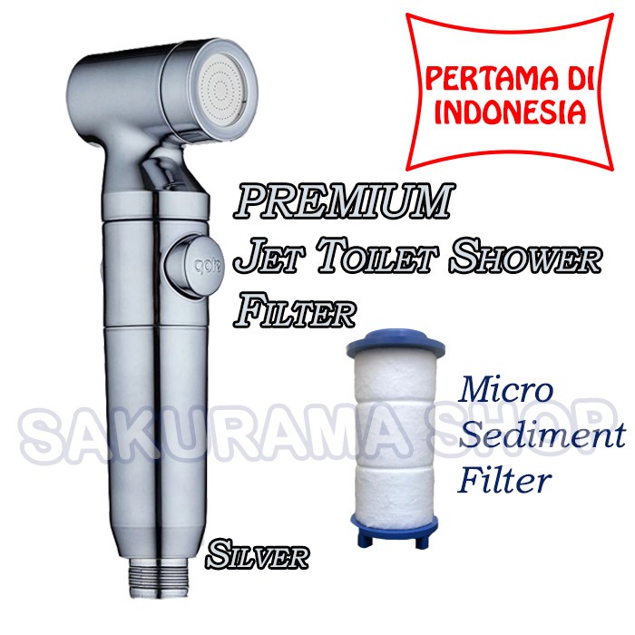 Jet Shower Toilet Bidet PP Filter Closet Toilet - สีเงิน