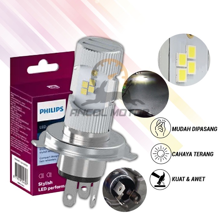 Philips Ultinon Essential Moto LED HS1 H4 6500K 12V DC 6W โคมไฟ
