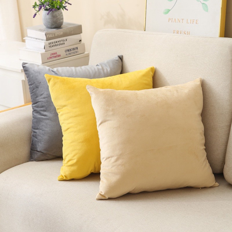 ปลอกหมอนอิงโซฟาหนังนิ่ม 40x40 45x45 50x50 60x60 ครีมธรรมดา