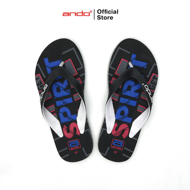 Ando Official Comax 02 Flip Flops สําหรับผู้ชาย - สีดํา/ขาว