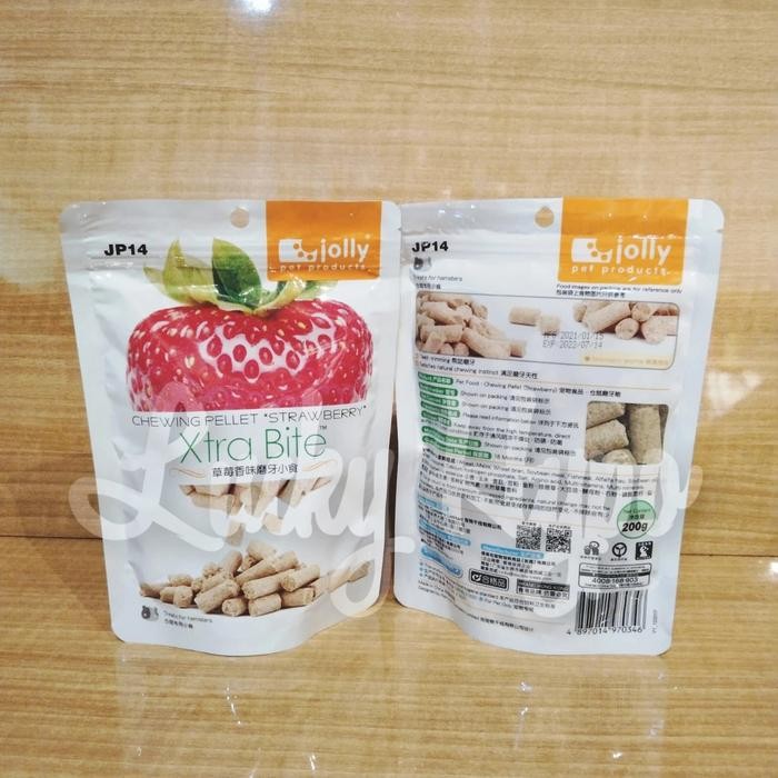Snouty- JP14 Jolly Xtra Bite Chewing Pellet Strawberry 200gr ขนมหนูแฮมสเตอร์