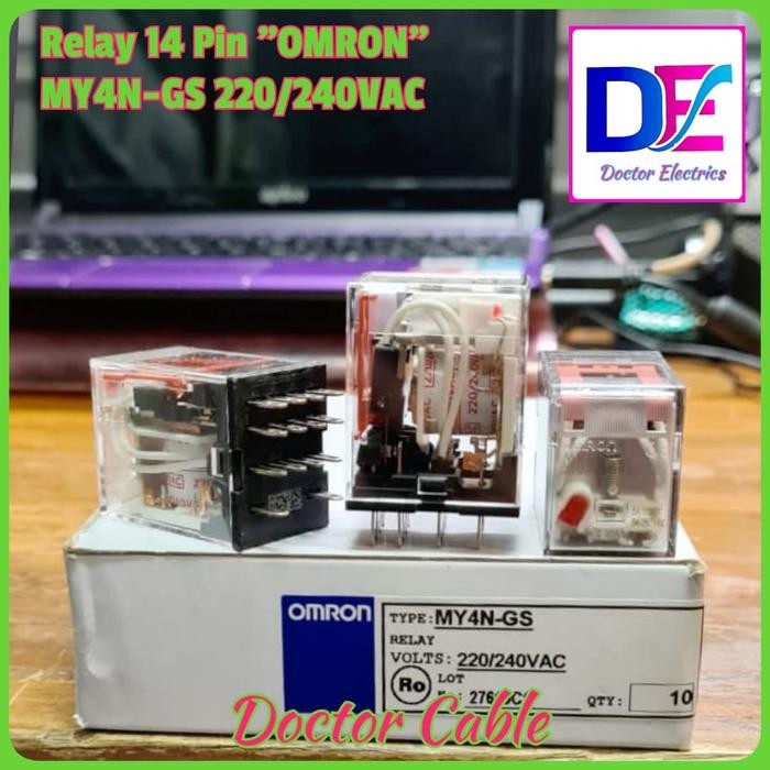 รีเลย์ Omron My4N-Gs My4N Gs 220-240Vac 220Vac 240V 14 ฟุต พร้อม