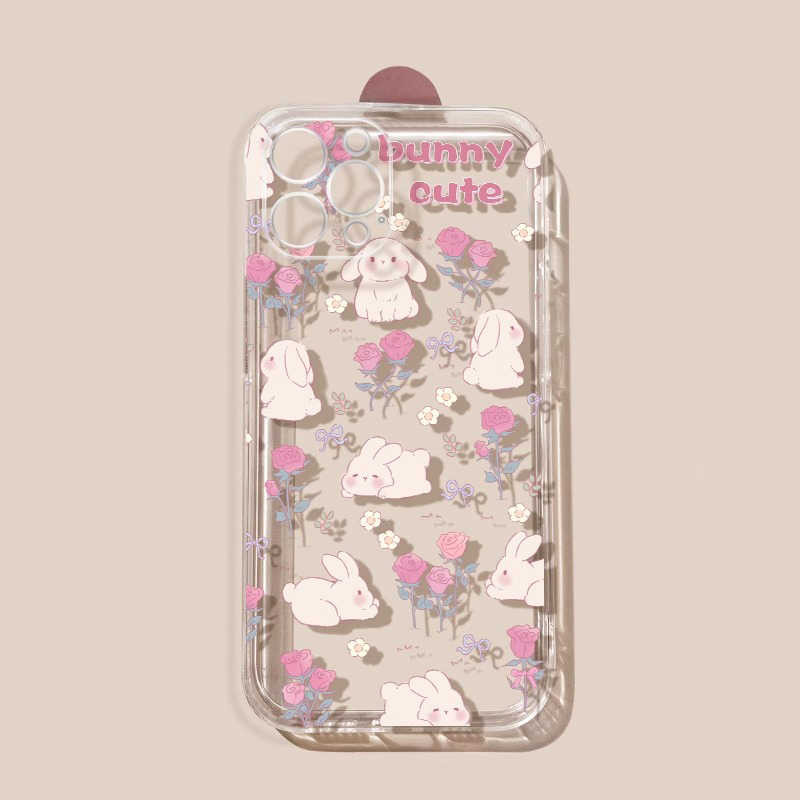 MAWAR Rose กระต่ายสไตล์หวานสําหรับ Iphone 17 Pro 17 Air 17 Pro Max 16E 15 Pro Max 11 13 Pro Max X Xs