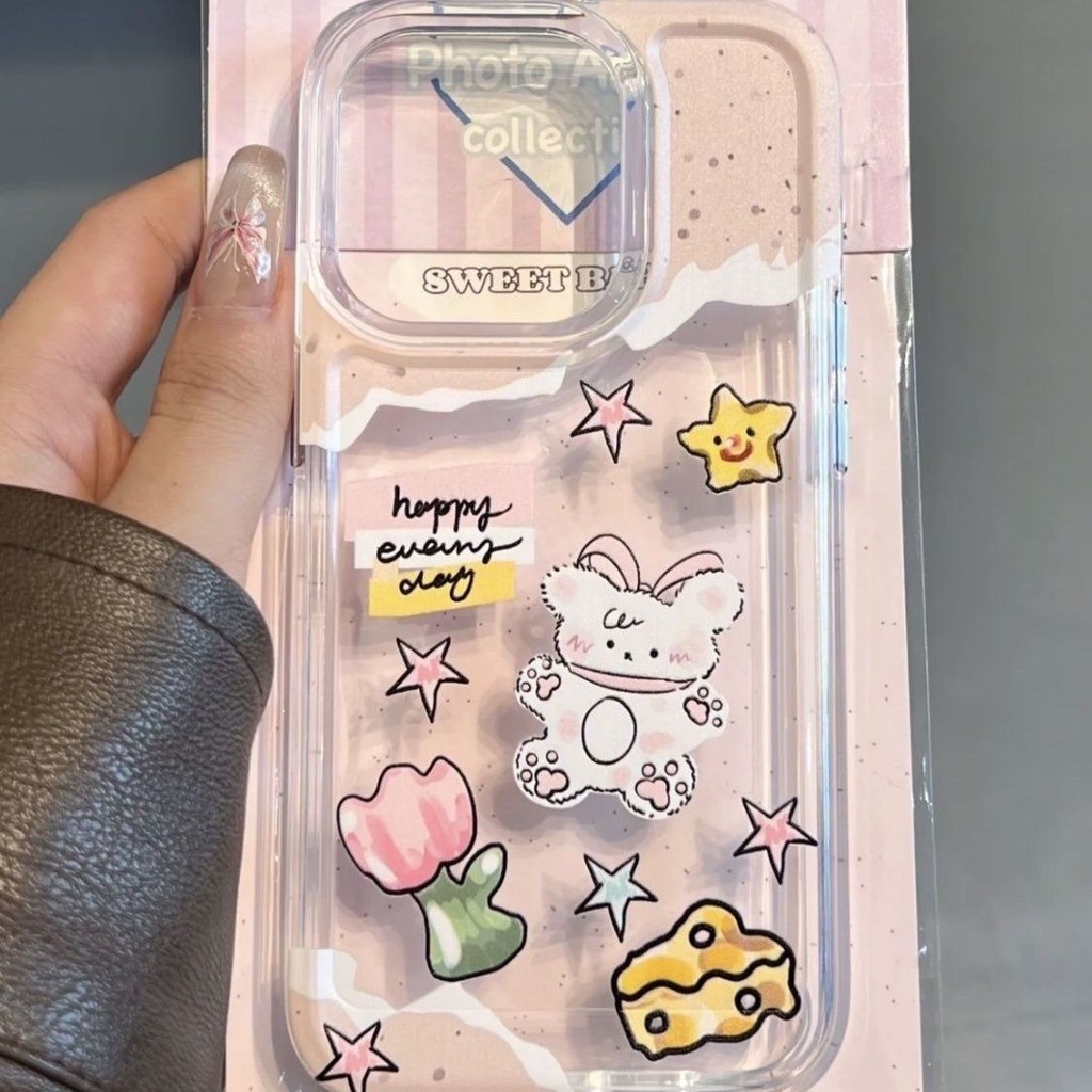 หมีน่ารัก Star สําหรับ Realme C61 C63 C65 C51 C53 หมายเหตุ 60 60X C75 C75X C30 C30S C51S 9 4G 10 Pro