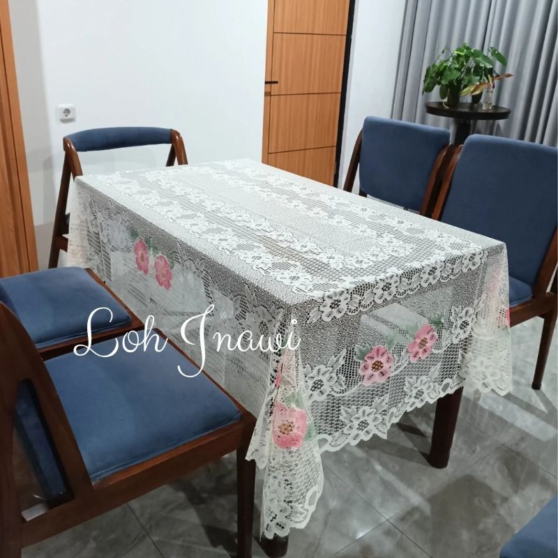 DINING TABLE CLOTH 6-8 CHAIRS 150X230 CM ELEGANT BROKEN ลูกไม้
