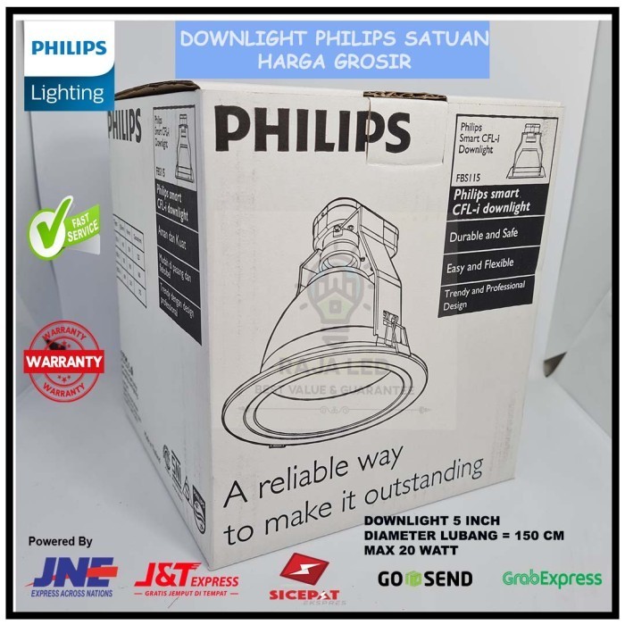 PHILIPS FBS115 FBS 115 5INCH 5 INCH 5" E27 FITTING สีขาว