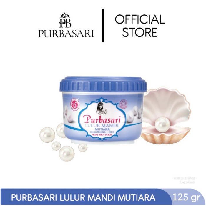 Purbasari Bath Scrub Cosmetics 125gr Pearl Jicama Milk Aloe Vera