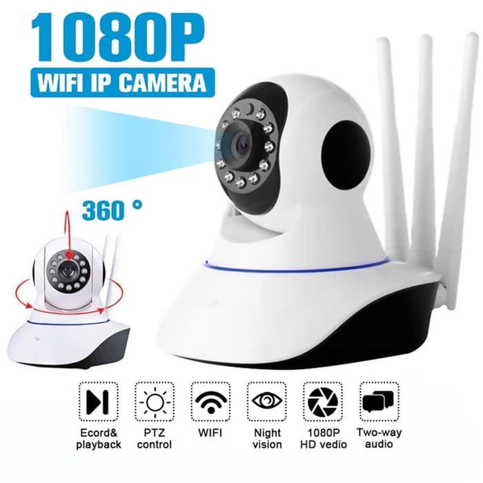 กล้องวงจรปิด Wifi IP กล้อง 2MP HD 1080P 3 เสาอากาศกล้อง IP ไร้สาย Q5S