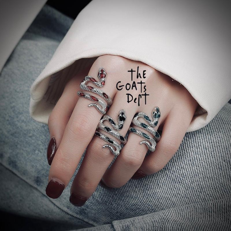 JolitaFash- The Goats Dept - Rhine Nagini Chrome Snake Ring Original / tgd974 scale motif Snake Ring