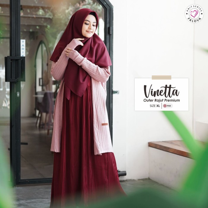 เสื้อกันหนาวด้านนอกสําหรับผู้ใหญ่และเด็กคาร์ดิแกน Falovi Vineta สีชมพู