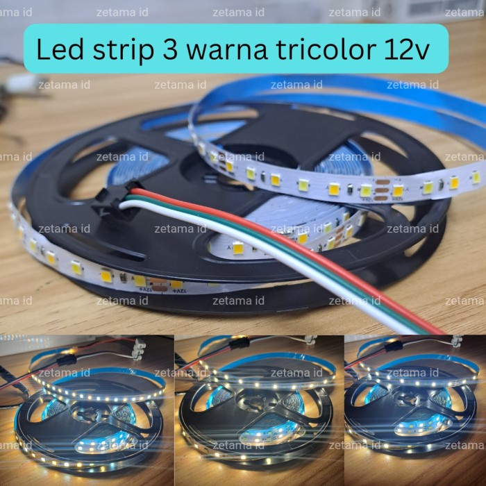 แถบ Led Tricolor หรี่แสงได้ 3 สี 12v 5m 3000k 4000k 6000k
