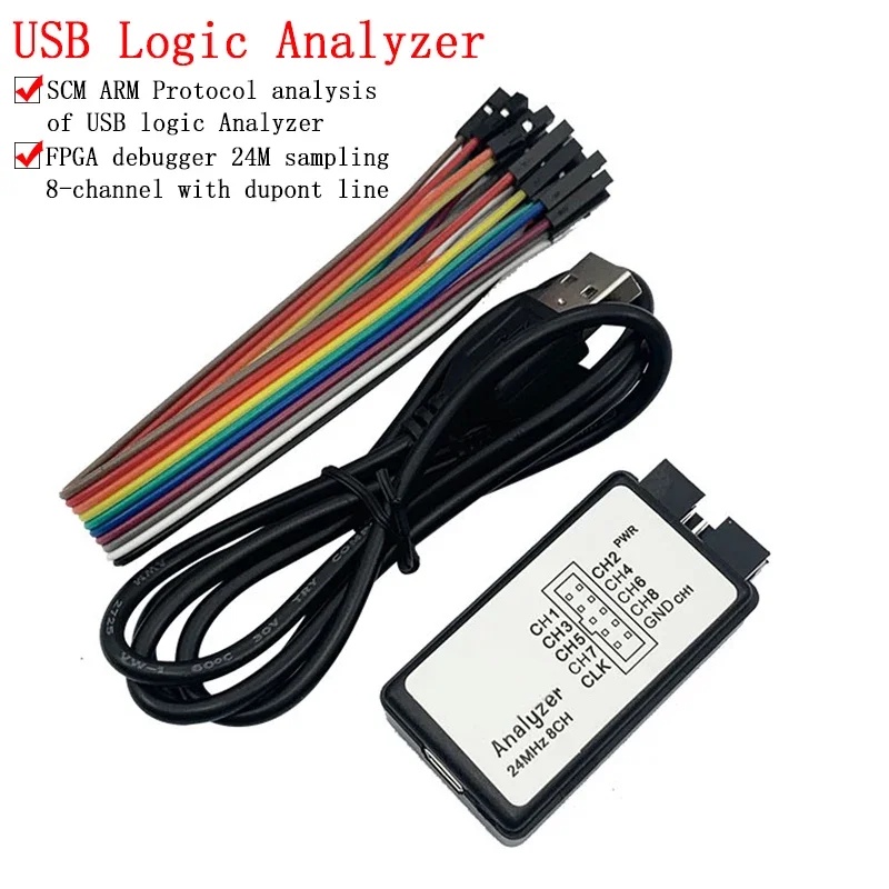 ใหม่ USB Logic Analyzer 24MHz 8 ช่อง 24 M/วินาที Logic Analyzer Debutgger สําหรับ ARM FPGA Logic Ana