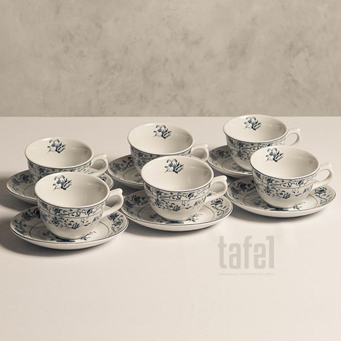 YASA.STORE1 TAFEL21 COFFEE CUP SET BLUE ORIENTAL CLASSIC @ 12 ชิ้น/เซ็ต