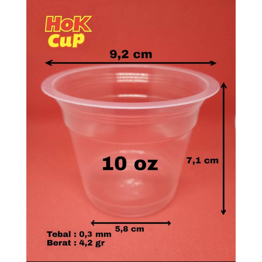 [50 ชิ้น] 10 ออนซ์ HOK Pop Ice Cups / Pop Ice ถ้วยพลาสติกใส / ถ้วย Pop Ice