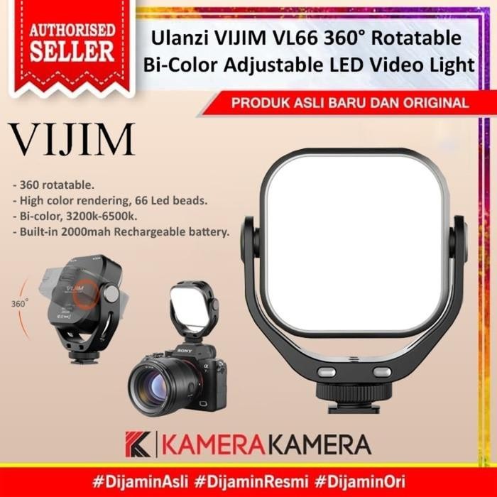 Bright- Ulanzi Vijim Vl66 ไฟวิดีโอ Led ปรับได้สองสีหมุนได้ 360