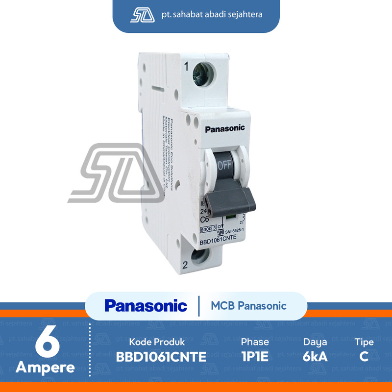 Panasonic MCB BBD1061CNTE 6kA 1P1E 6A C Type