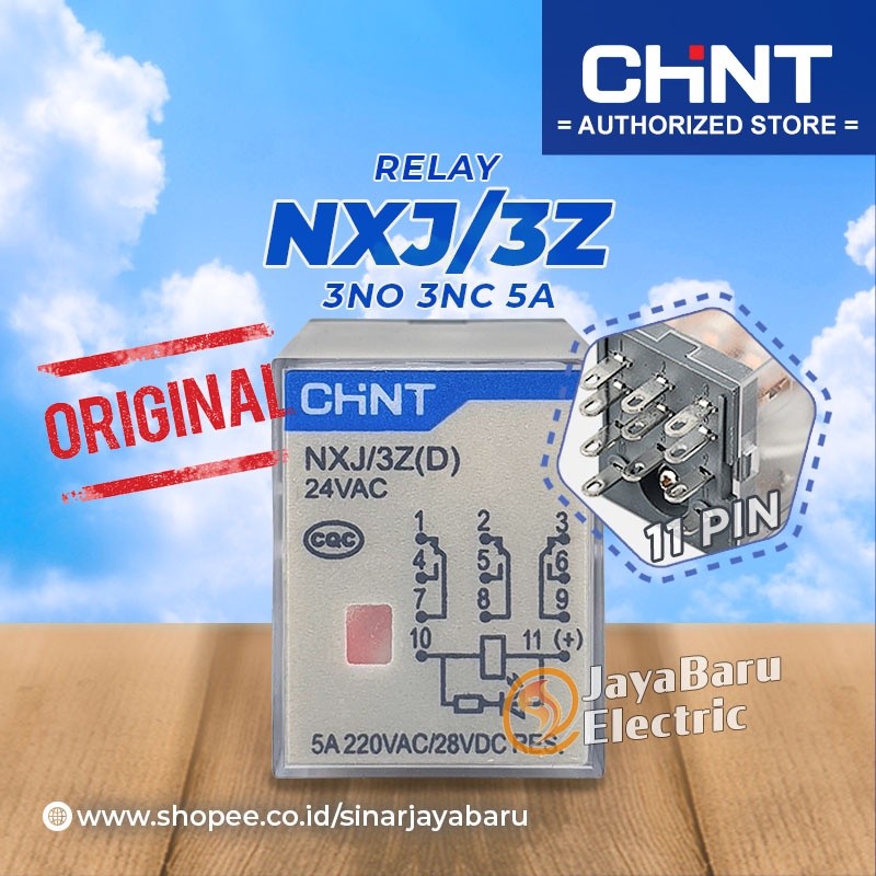 รีเลย์ Chint Nxj 3Z 3Z1 Nxj-3Z Nxj-3Z1 11 Pin 11 ขา 24V 36V 48V 220V เดิม