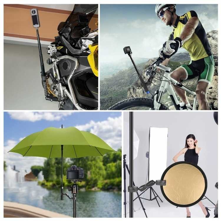 Pingwen Clamp Bracket Dual Head Handlebar Selfie Stick Holder - Pg23