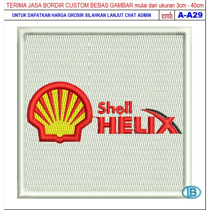 HD-3 SHELL HELIX ICON NAME PATCH EMBROIDERED MOTORCYCLE/RACING LOGO